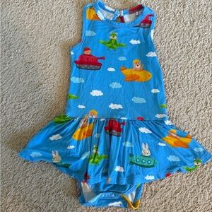 Bums & Roses Ready Jet‎ Go Racer Back Ruffle Dress 12-18 mos